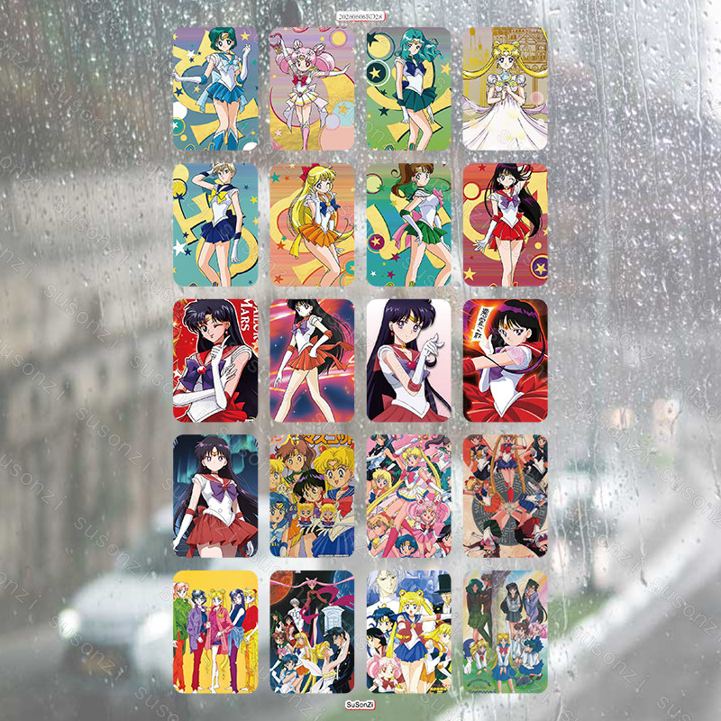 美少女战士方形立体防水笔保温杯装饰贴纸UV转印贴纸水晶标定制