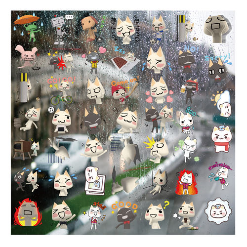 井上多罗猫UV转印贴diy手账贴套图水晶标签机定制定做装饰贴纸