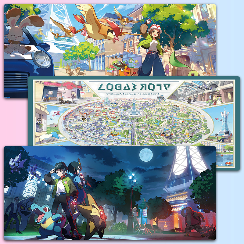 宝可梦传说Z-A密阿雷市地图游戏动漫鼠标垫男生宿舍桌垫办公垫