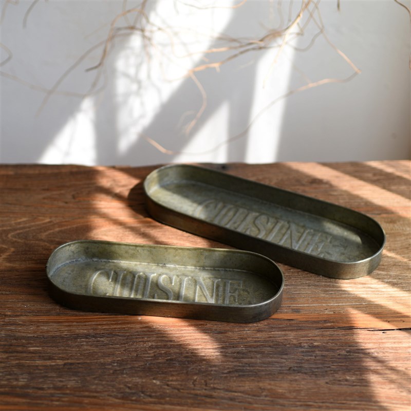 做旧复古英文铁艺收纳盘 椭圆字母铁盘铁艺盒家居摆件拍摄道具