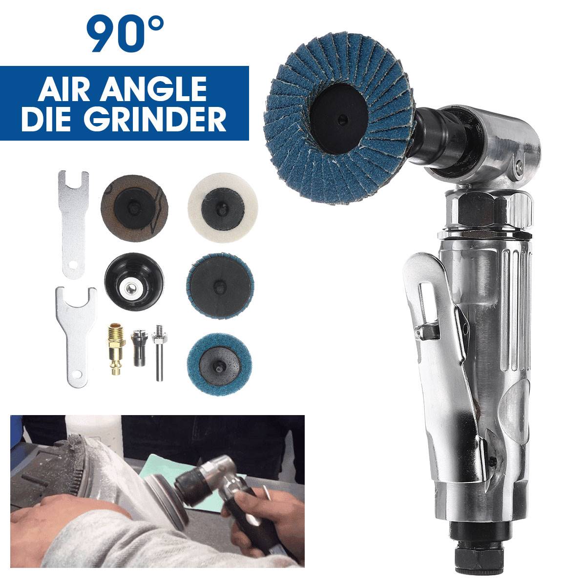 1/4 Air Angle Die Grinder 90 ° Pneumatic Grinding Machin