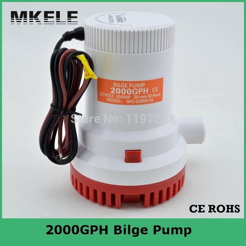 12V 2000gph Bilge Pump Ship DC Submersible Marine Boat Ele