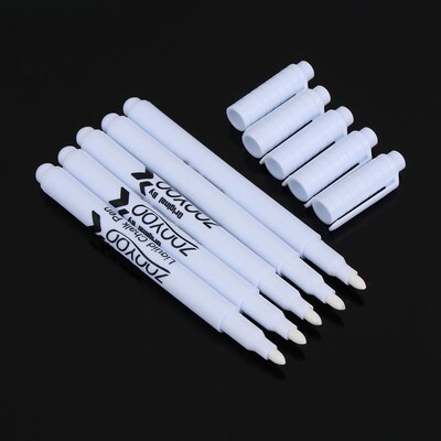 5pcs White Liquid Chalk Pen Black Board Marker Erasable Chal