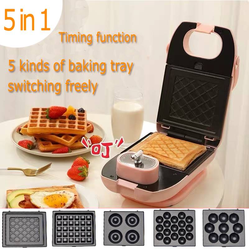 5 in 1 toaster electric sandwich panini waffle cake maker