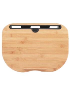 Portable Bamboo Laptop Table Pillow Lap Desk Bookshelf Tray