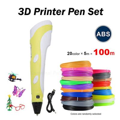3D Printer Pen 20m ABS Filament DIY Set 3 D Printing Pen Cr