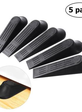 *WINOMO 5pcs Door Stop Stoppers Door Block Wedges (Black)