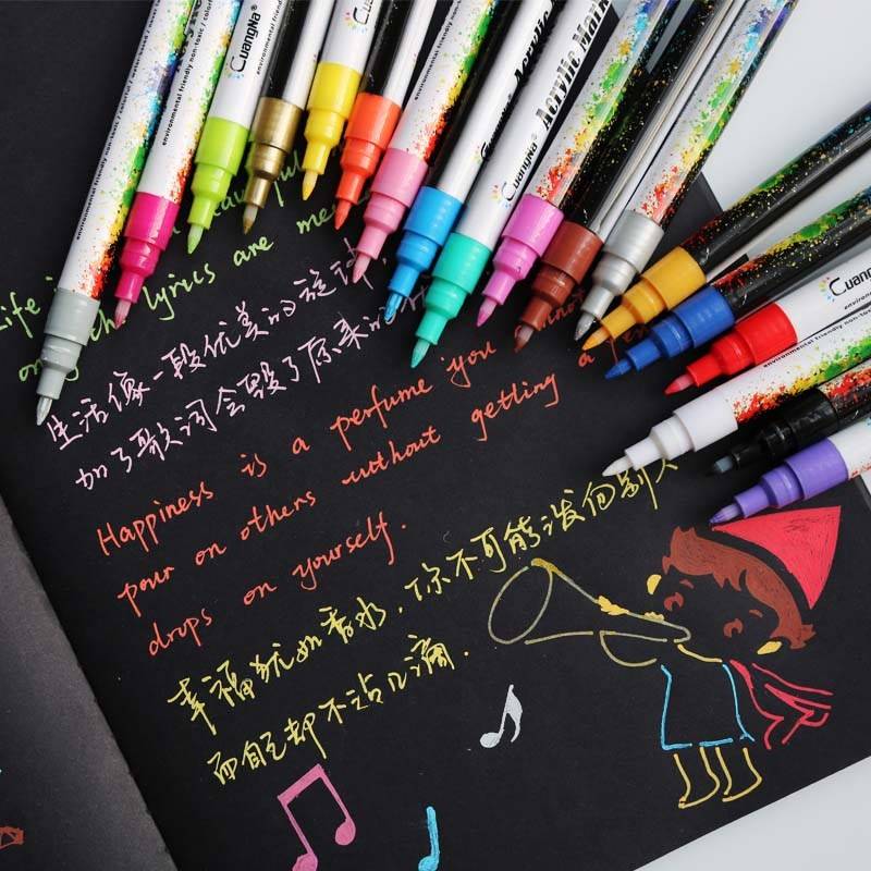 12/18/24/36Colors 0.7mm Acrylic Paint Marker pen Art Marker