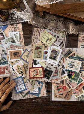 New 46Pcs/pack 6 Designs Vintage Retro Stamp Museum Creativ