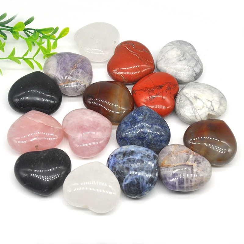 40*35MM Natural Love Puff Heart Shaped Healing Crystal