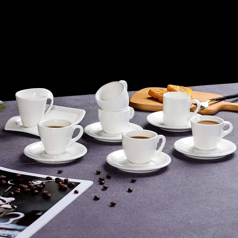 Espresso cup saucer 60ml commercial European simple pure whi