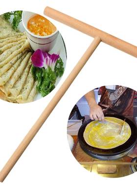 1 Pcs T Shape Crepe Maker Pancake Batter Wooden Spreader Ho
