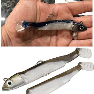 Bionic Bait Jig Head Fishing Lure Soft Black Minnow Fake Bai