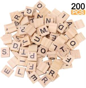 200pcs Scrabble Tiles for Crafts Wooden Letters Scrabble Let