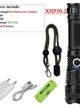 xhp100 High power led flashlight rechargeable 18650 26650 ba