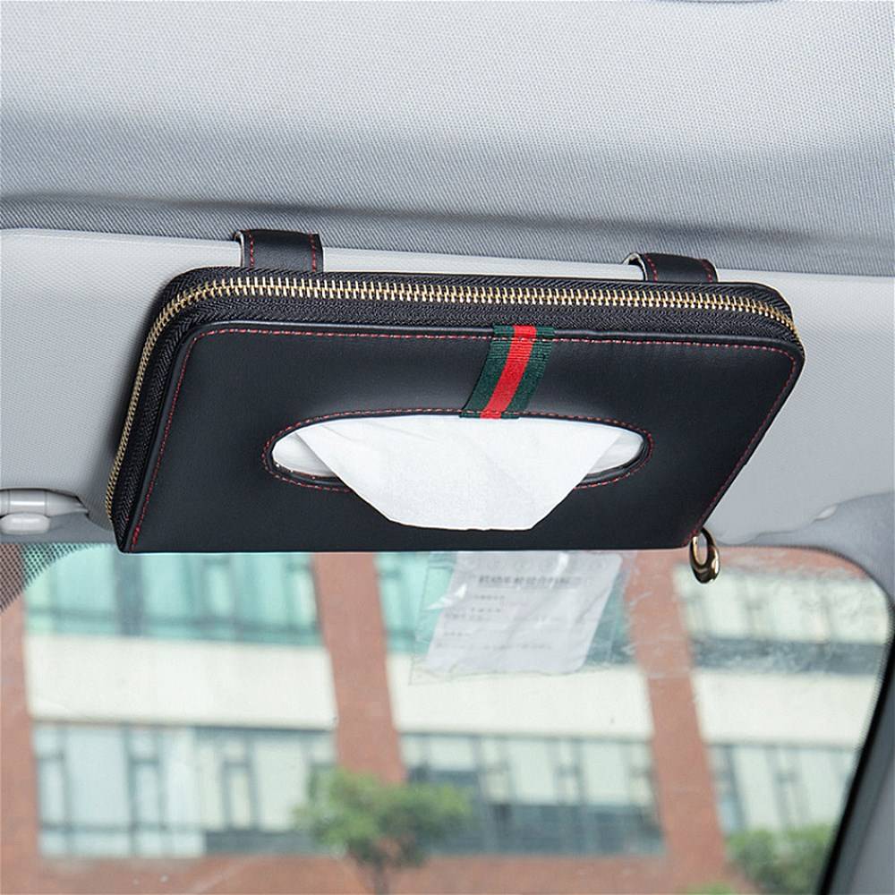 Car Sun Visor P Leather Tissue Box Cover Case Car Holder Pa