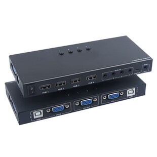 Switch Hub Selector USB 2.0 KVM VGA Switcher Adapter 4 PC Sh
