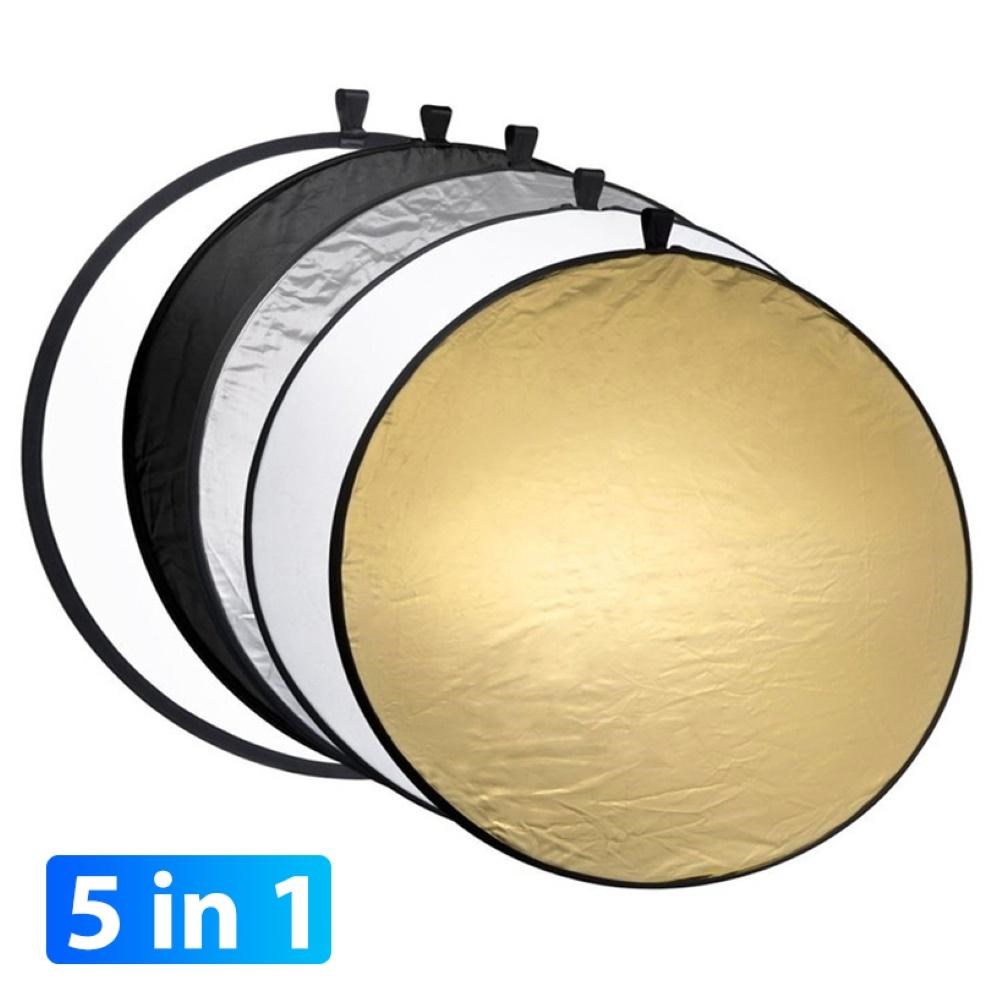 5 in 1 80cm Collapsible Portable Light Reflector Round Photo