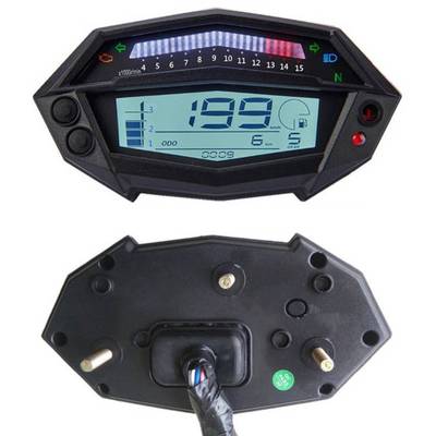 niversal Motorcycle Speedometer LCD Screen Odometer Gauge Sp