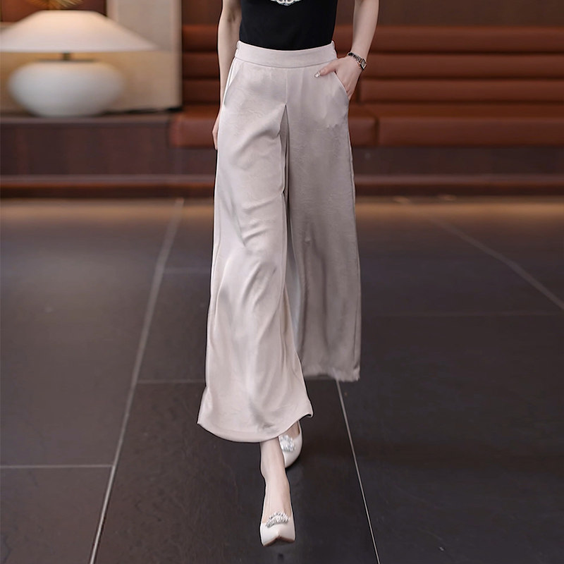 九分阔腿裤女夏薄款2024新款梨形身材遮胯显瘦垂感时尚大脚裤,女装/女士精品,大码裤装,淘宝优惠券,粉丝福利购,淘宝优惠卷