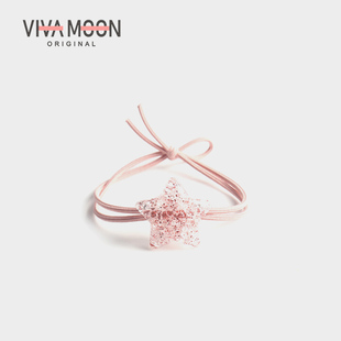 日韩夏日清新爆裂纹五角星形发绳网红少女扎发头绳女高马尾皮筋