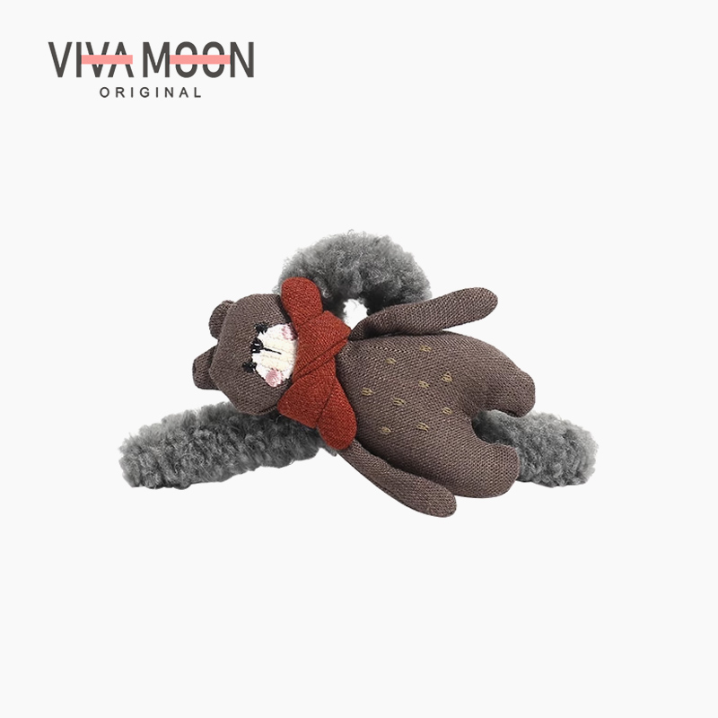 VIVAMOON动物小熊抓夹AB面盘发饰