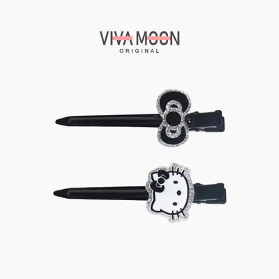 可爱卡通kt猫发夹女2025新款高级感侧边夹刘海夹无痕一字夹碎发夹