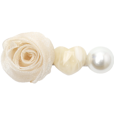 韩国玫瑰花朵发夹女碎发侧边夹刘海夹发卡欧根纱鸭嘴夹高级感发饰