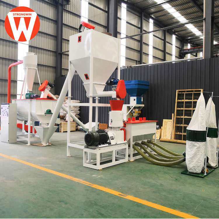 家用简易饲料机械成套 简易饲料加工机组 猪饲料颗粒加工生产线