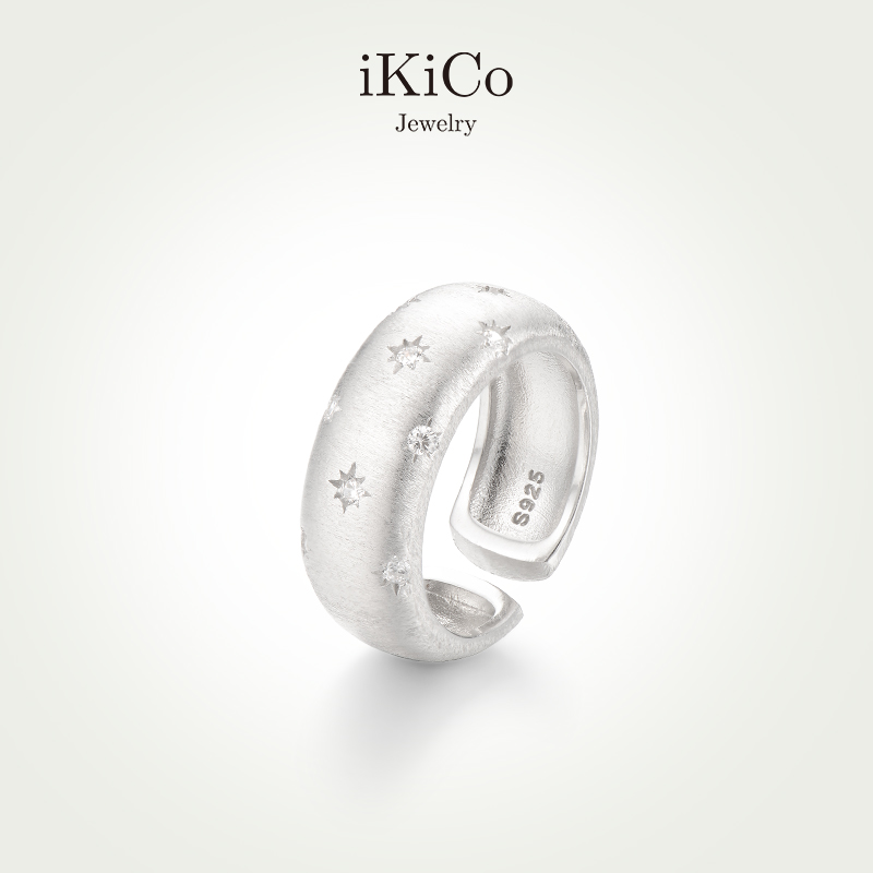 iKiCo新品循光拉丝戒指纯银高级
