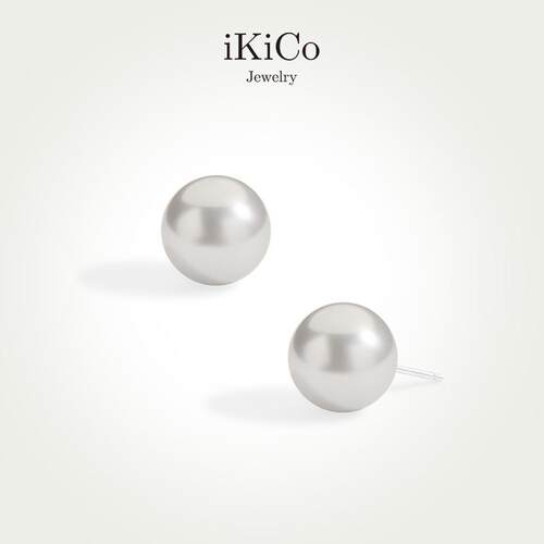 iKiCo小灯泡珍珠耳钉大直径气质