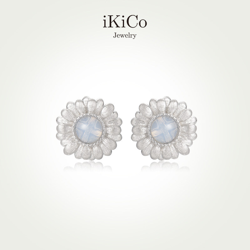 【秋冬新品】iKiCo循光小雏菊耳环花朵耳钉小众高级礼物纯银女,饰品/流行首饰/时尚饰品新,银饰耳饰,淘宝优惠券,粉丝福利购,淘宝优惠卷