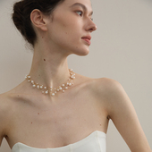 iKiCo满天星多层珍珠项链夸张颈链法式 官方正品 新娘婚礼女