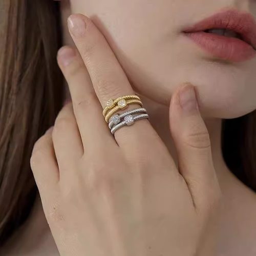 豆豆同款iKiCo双层方糖戒指925银