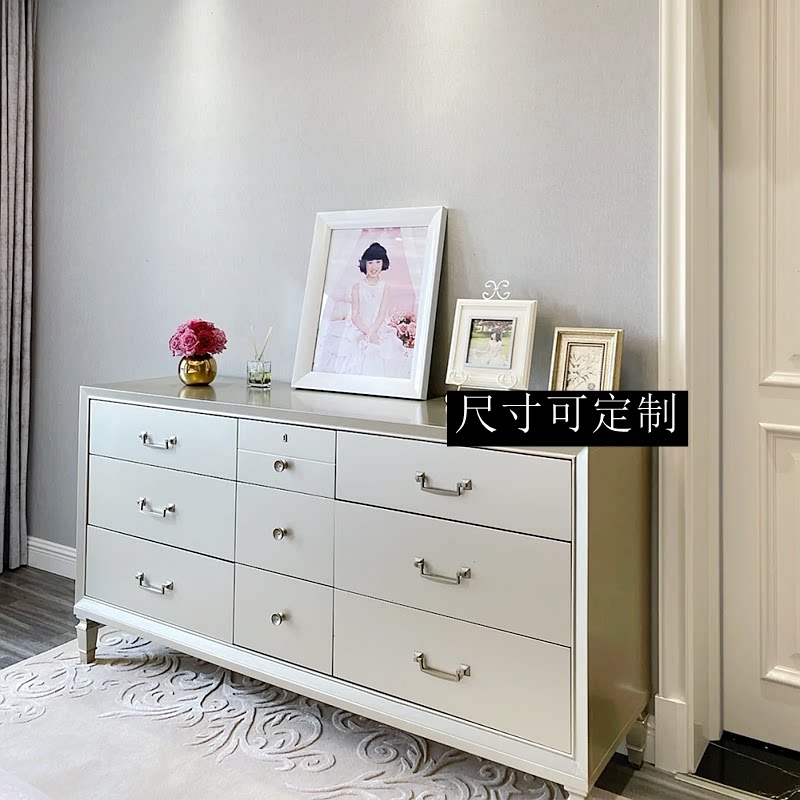 美克衣冠楚楚全实木九斗柜法式奶油风卧室收纳柜·美式轻奢储物柜