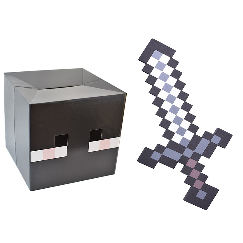 Minecraft我的世界游戏周边玩具钻石剑镐斧头模型泡沫剑武器道具