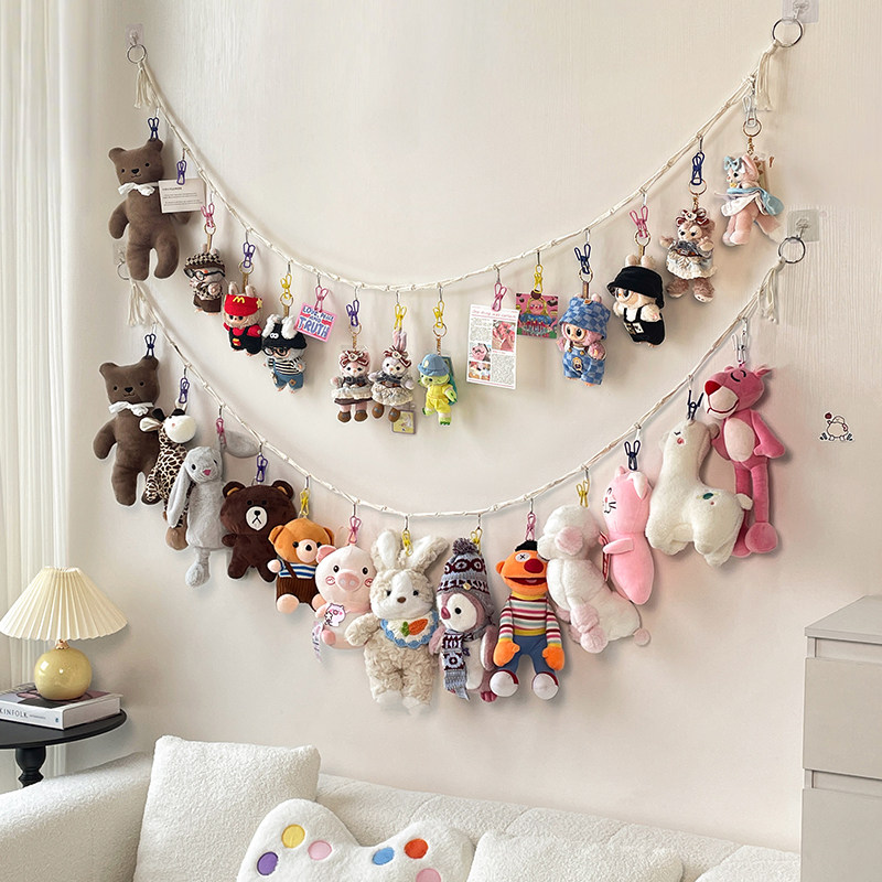娃娃收纳壁挂绳儿童房间装饰夹玩偶公仔挂件毛绒玩具墙上固定神器,收纳整理,整理架/置物架/收纳架,淘宝优惠券,粉丝福利购,淘宝优惠卷