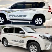 40车身外部彩色条形字母拉花贴纸原厂 23霸道普拉多35