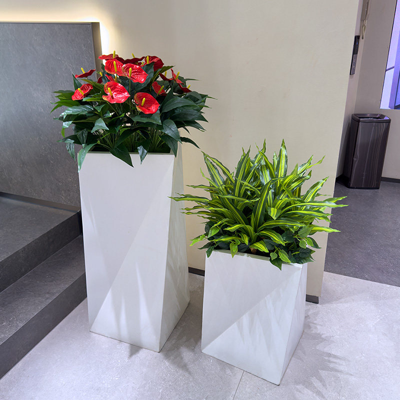 仿真红掌天堂鸟绿植景观公司商场前台落地花箱绿化装饰摆件假绿植