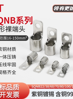 KT凯士通国标紫铜SQNB22/38/60/70/80/100/150/200方形铜鼻子端子