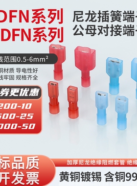 ROHS尼龙国标FDFN2-250/MDFN/FDFNA/MDFNA/FDFNT公母对接冷压5.5