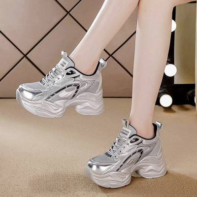 厚底板鞋8cm厚底内增高女鞋