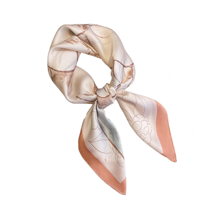 山茶花小方巾丝巾女春秋冬季系脖护颈饰脖子薄围巾妈妈纱巾高级感