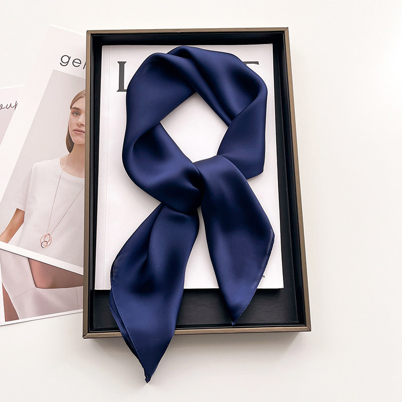 丝巾小方巾职业装纯色女春秋冬季