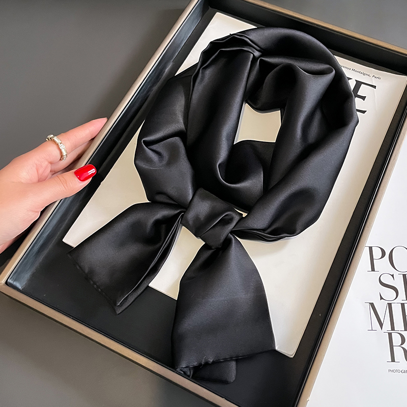 纯色黑色小长条丝巾女纱巾春秋夏季薄围巾飘带丝带领带内搭配衬衫,服饰配件/皮带/帽子/围巾,围巾/丝巾/披肩,淘宝优惠券,粉丝福利购,淘宝优惠卷