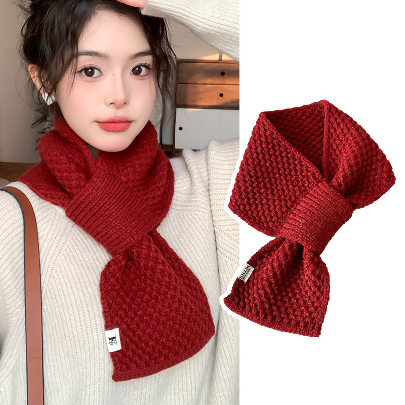 针织粗毛线围巾女生酒红色秋冬季中老年妈妈短小围脖懒人交叉护颈,服饰配件/皮带/帽子/围巾,围巾/丝巾/披肩,淘宝优惠券,粉丝福利购,淘宝优惠卷