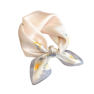 真丝丝绸桑蚕丝小方巾丝巾女春秋冬季系脖薄围巾护颈围脖子50x50