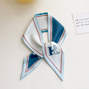 小长条方巾短丝巾女春秋冬季脖子装饰发带领带薄丝带飘带绑包缠带