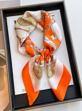 小方巾丝巾女春秋夏季包头巾搭配衬衫护颈围脖子薄围巾纱巾70x70