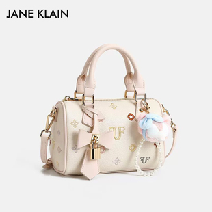 JANE KLAIN蝴蝶结刺绣波士顿枕头包百搭时尚简约通勤斜挎单肩包